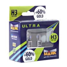 Лампа маяк ультра h3 12-55 pk22s gold +60% 2шт