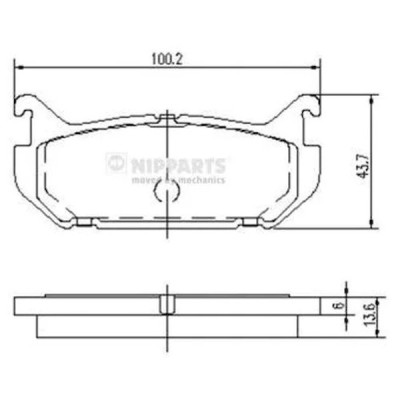 Колодки тормозные задние nipponparts mazda 626,xedox,mx6 (диск. торм.)