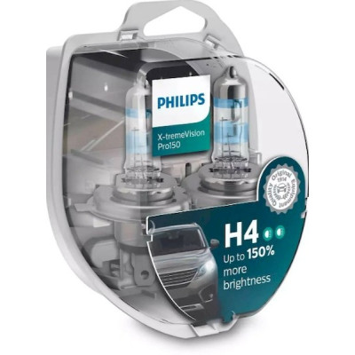 Лампа philips h4 12в 60\55вт x-tremeVision pro150 (к-т)