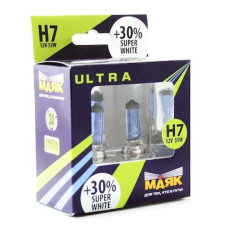 Лампа маяк ультра h7 12v 55w super white+30% (к-т 2шт)