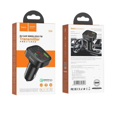 Fm модулятор hoco mp3 bluetooth +азу 3.0.а 2usb черный