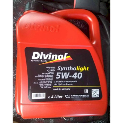 Масло мотор. divinol syntholight 5w40 синт. 4л