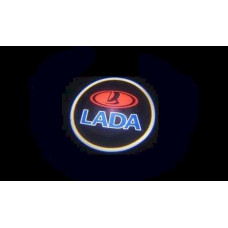 Подсветка в дверь ghost надпись lada