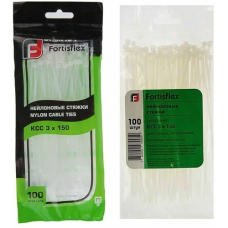 Стяжка пластиковая 3х150 (белая) fortisflex