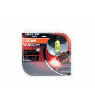 Лампа osram h3 12v 55w +60% fog breaker желтые (2шт.) евробокс 